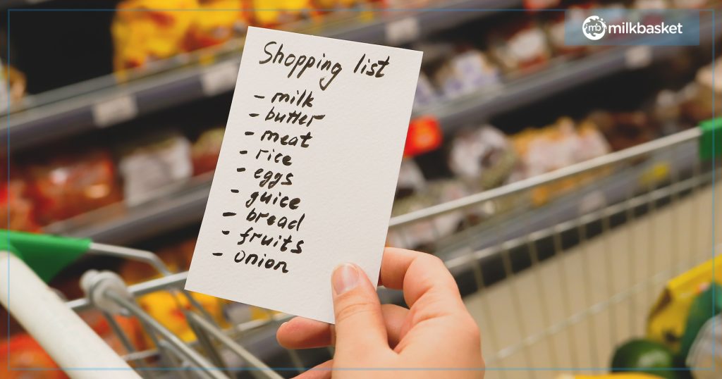 A pre planned list for grocery shopping