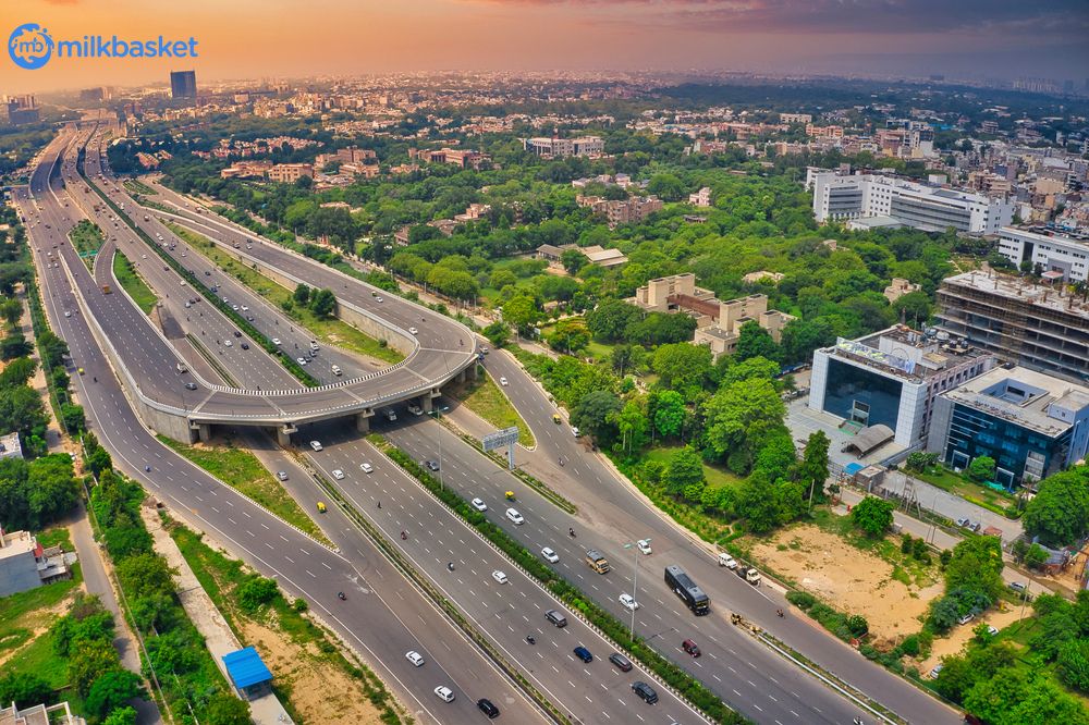 Gurgaon landscape aerial view