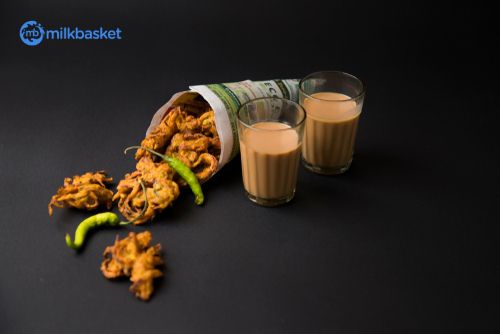Chai and pakode (veg fritters covered with gram flour or besan) are the ultimate rainy season food of india