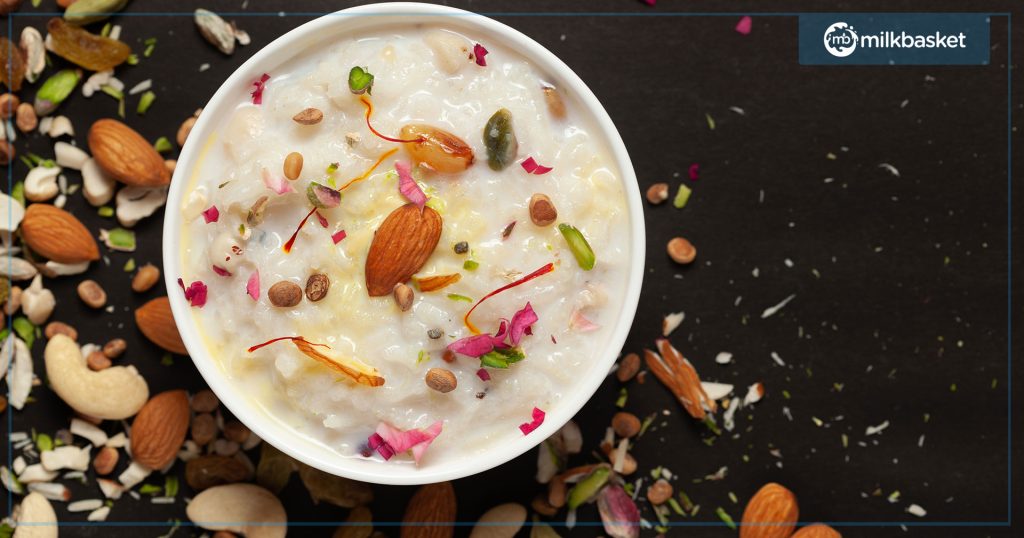 Kheer with dry fruit toppings