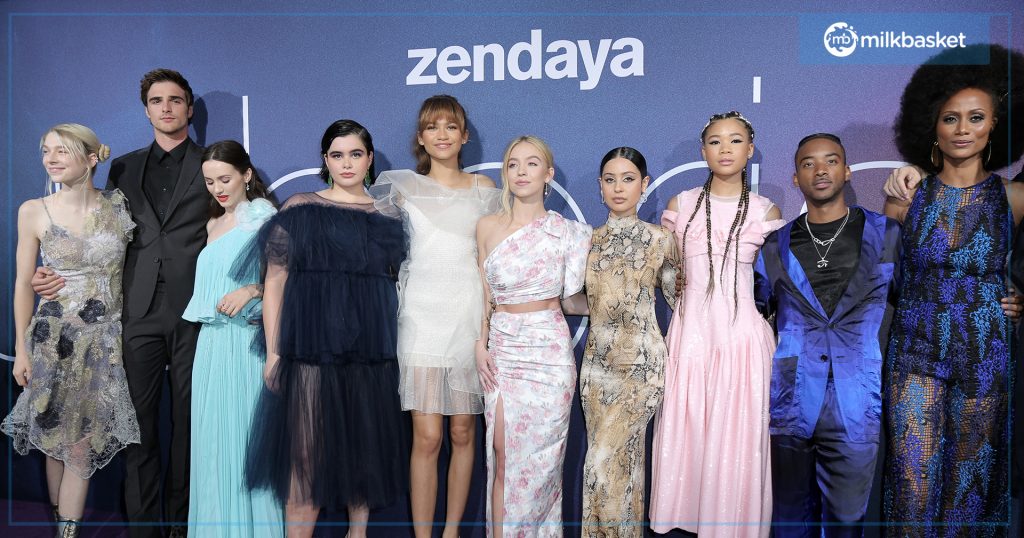 Cast of Euphoria at the online show's promotional event
