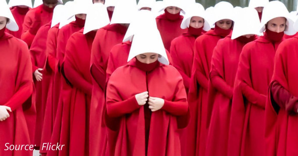 A still from the sets of the Handmaid's Tale - shows with female lead characters