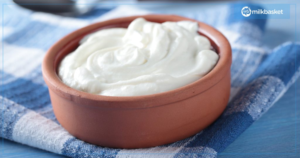 Picture of greek yogurt or strained curd made at home