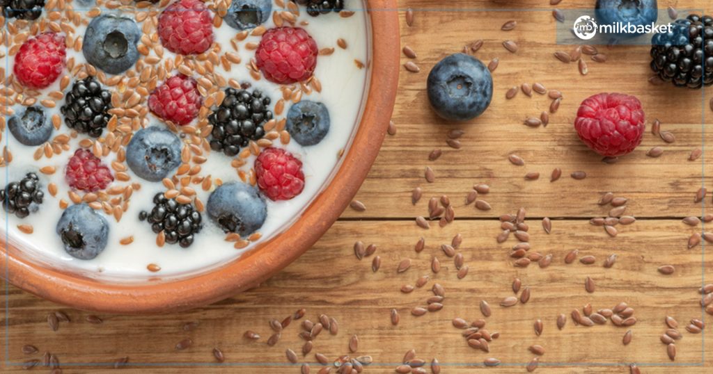 garnish your granola and yogurt or oat bowls with roasted flax seeds