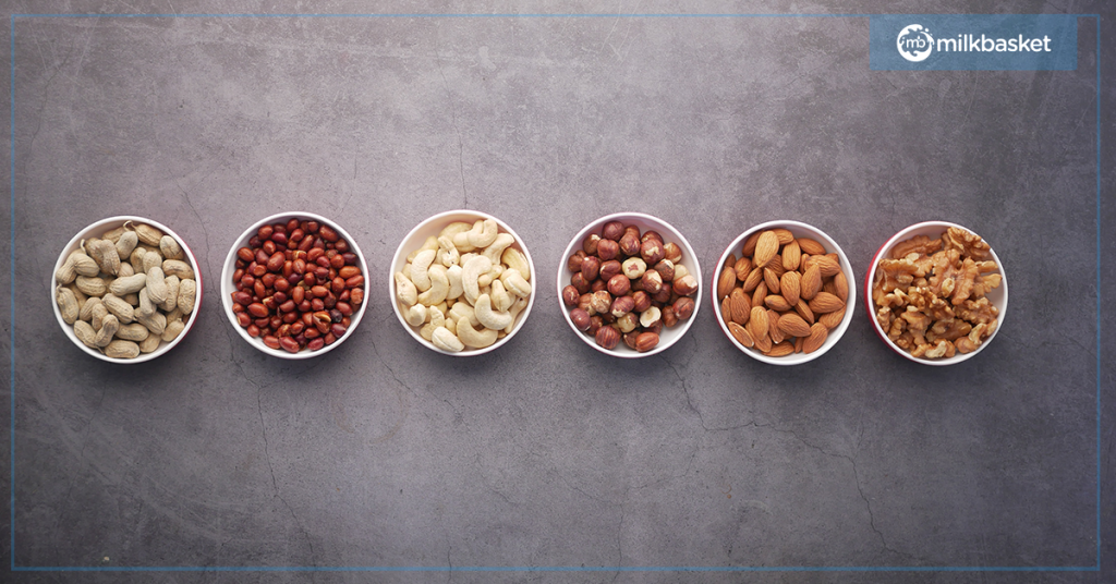 nuts are great for keeping the body warm during winter. they supply protein, fibre, and essential unstaurated fats