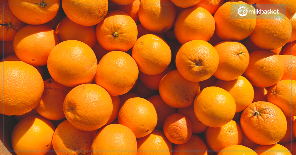 oranges are especially available during winter season. rich in vitamin c and flavinoids