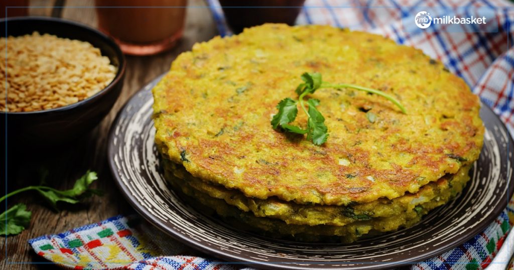 healthy breakfast ideas indian style - green moong dal cheela