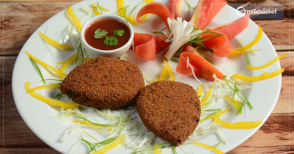vegetable cutlets with ketchup for children