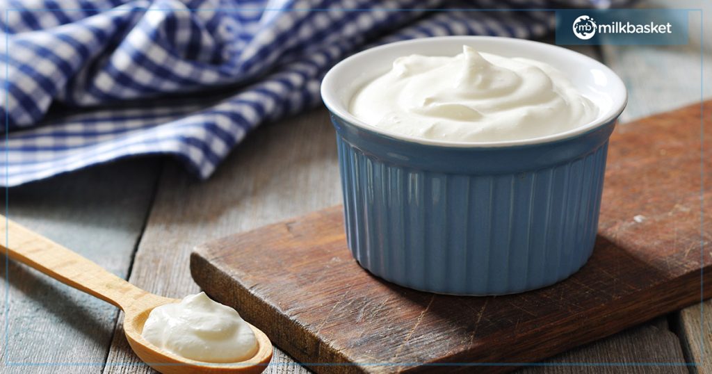 greek yogurt in a ramekin