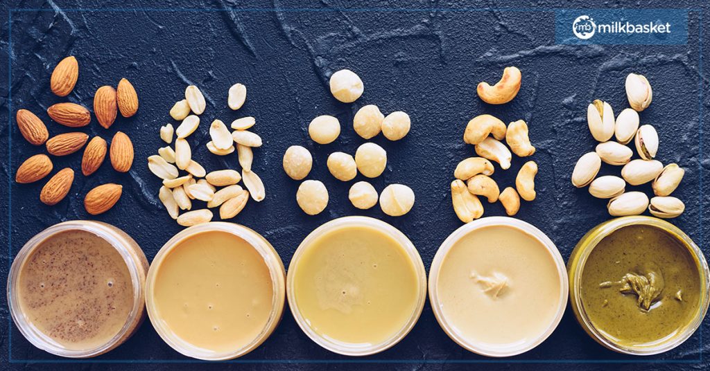 nut butters are creamy and full of protein